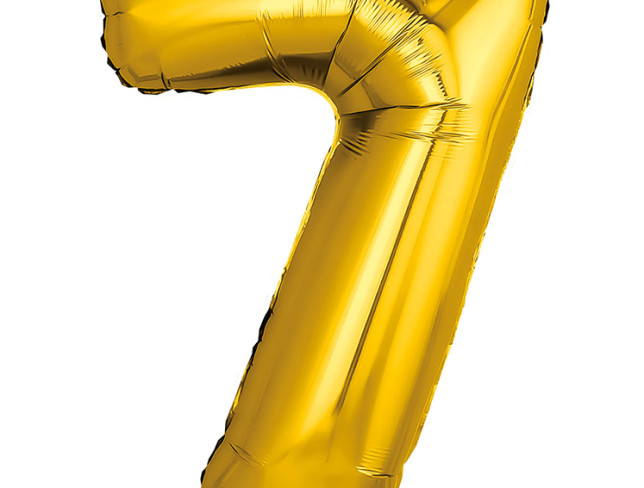 Balon cifra din folie "7" auriu foto